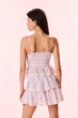Ruffle Mini Floral Striped Skirt