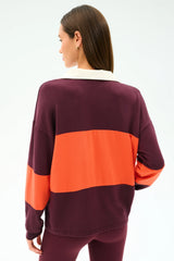 Katie Fleece Rugby - Dark Cherry/Valencia