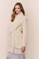Daphira Fringe Alpaca Wrap Cardigan