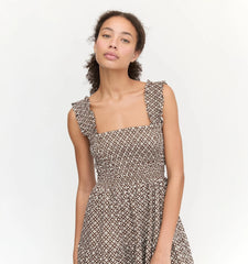 Couturebud The Kimmy Nap Dress - Chocolate Circular Lattice