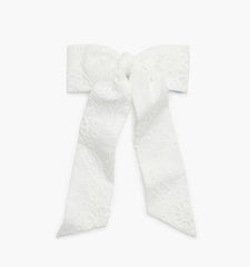 CouturebudThe Belle Bow - White Trellis Broderie