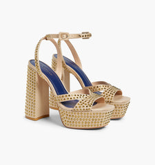 Couturebud The Party Platform - Bronze Satin/Gold Rhinestone