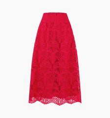 CouturebudThe Delphine Nap Skirt - Cerise Lace