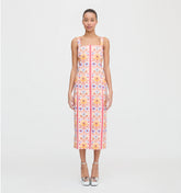 Couturebud The Iris Dress - Pink Floral Block Stripe