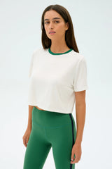 Djuna Crop Ringer - White/Arugula