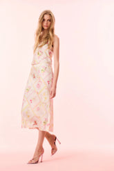Castle Silk-Blend Fruit Print Midi Skirt