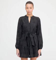 CouturebudThe Yara Mini Dress - Black Embroidered Bouquet