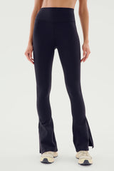 Raquel High Waist Flare w/ Split Hem - Black