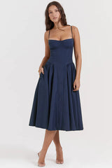 Samaria French Navy Corset Sundress