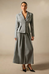 Georgia Lapel Blazer Midi Skirt Set