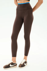 Dual High Waist Airweight 7/8 - Dark Chocolate/Classic Blue