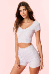 Gia Gingham Print Biker Short
