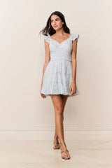 Presline Floral Wreath Print Mini Dress