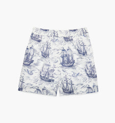 Couturebud The Baby Leo Shorts - Navy Mariner's Toile