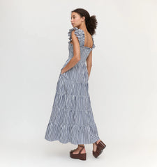Couturebud The Ellie Maxi Nap Dress - Navy Stripe