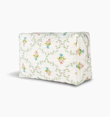 Couturebud The Quilted Cosmetic Bag - Pastel Trellis