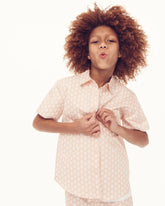 Couturebud The Tiny Beau Party Top - Coral Baroque Shell Cotton Sateen