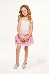 Girls Billie Upcycled Cotton Skirt - VOILA PINK