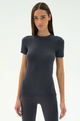 Louise Rib Short Sleeve - Graphite