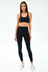 Ella High Waist Airweight 7/8 Black/Classic Blue