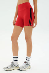 Ella High Waist Airweight Short - Pirate Red/Indigo