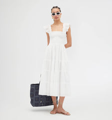 Couturebud The Ellie Nap Dress - White Shadow Stripe