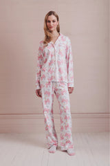 Couturebud x Roller Rabbit Doily Beux Women's Long Sleeve Polo Pajama