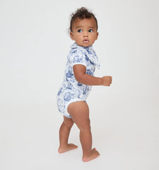 CouturebudThe Short Sleeve Onesie - Navy Mariner's Toile