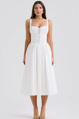 Milia White Brogue Cotton Dress