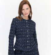 Couturebud The Valentina Jacket - Navy Tweed
