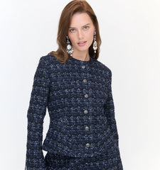 Couturebud The Valentina Jacket - Navy Tweed