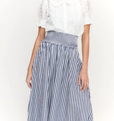 Couturebud The Delphine Nap Skirt - Navy Stripe