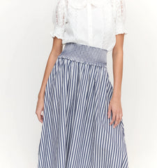 Couturebud The Delphine Nap Skirt - Navy Stripe
