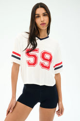 Rex Varsity Jersey V-Neck - White/59