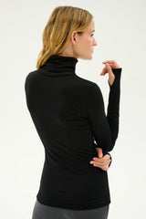 Jackson Rib Full Length Turtleneck - Black
