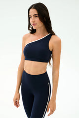 Josie Airweight One Shoulder Bra - Indigo/White