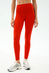 Clare High Waist Rigor 7/8 - Lotus Red/Indigo
