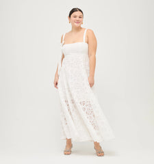 Couturebud The Lace Rowena Dress - White Floral Lace
