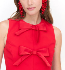 Couturebud The Blythe Bow Dress - Red with Red Bows