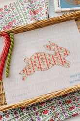 Couturebud The Hill House x Erica Wilson Bunny Pillow Canvas - Pink Emma Stripe