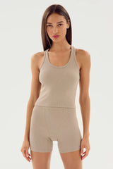 Ashby Rib Crop - Latte