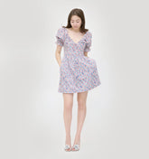 Couturebud The Ophelia Mini Dress - Pink Basketweave Vine