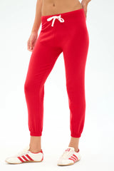 Sonja Fleece Sweatpant - Pirate Red
