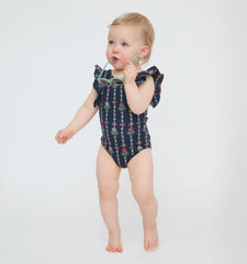 CouturebudThe Tiny Rosie Swimsuit - Navy Trailing Fern