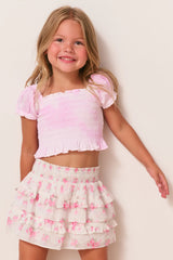 Girls Fabielle Cotton Top - PEONY PINK