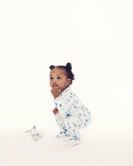 Couturebud The Footie Pajama - Blue Botanical