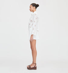 CouturebudThe Audrey Shorts - White Trellis Broderie