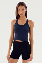 Ashby Rib Crop - Indigo