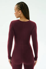 Chloe Airweight Jumpsuit - Dark Cherry