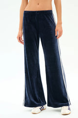 Heritage Velour Pant - Indigo/White